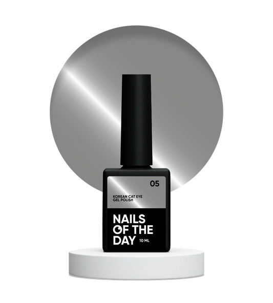 NAILSOFTHEDAY Korean cat eye 05 – esmalte en gel cat eye gris, 10 ml