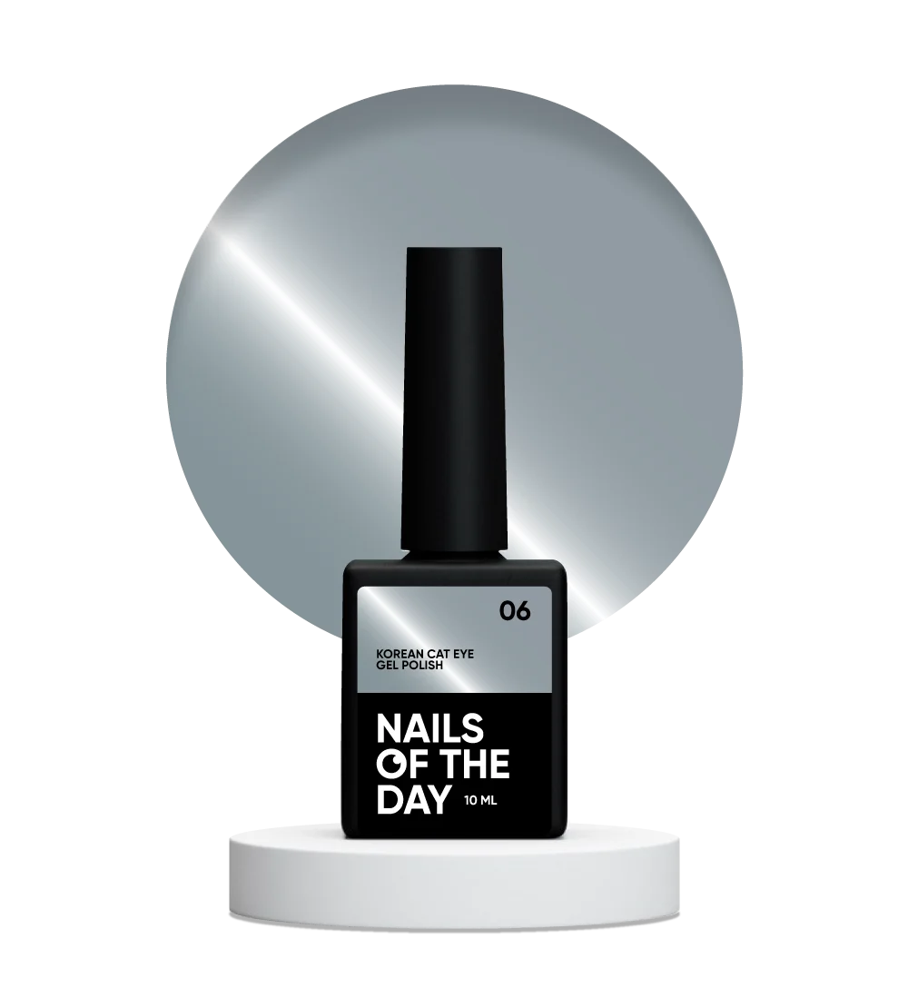 NAILSOFTHEDAY Korean cat eye 06 – esmalte en gel cat eye gris azulado, 10 ml
