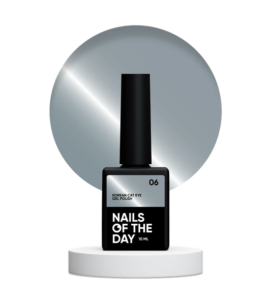 NAILSOFTHEDAY Korean cat eye 06 – esmalte en gel cat eye gris azulado, 10 ml
