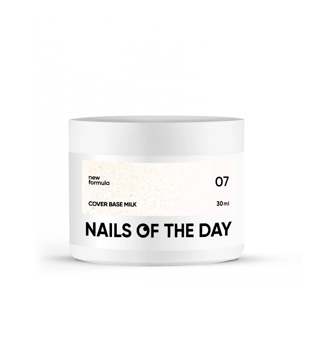 Nailsoftheday Base de cobertura NUEVA Leche de fórmula 07: lechosa, translúcida con brillo dorado que brinda una cálida iridiscencia dorada, capa base de camuflaje para uñas, 30 ml