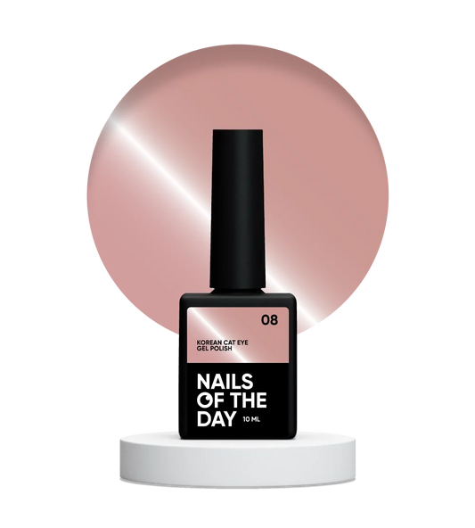 NAILSOFTHEDAY Korean cat eye 08 - esmalte en gel para ojos de gato beige cálido, 10 ml