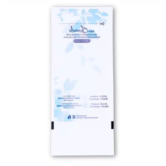 Bolsas de Esterilización 75×150, Azul Combinadas – Transparentes. Doble Indicador, 100 uds.