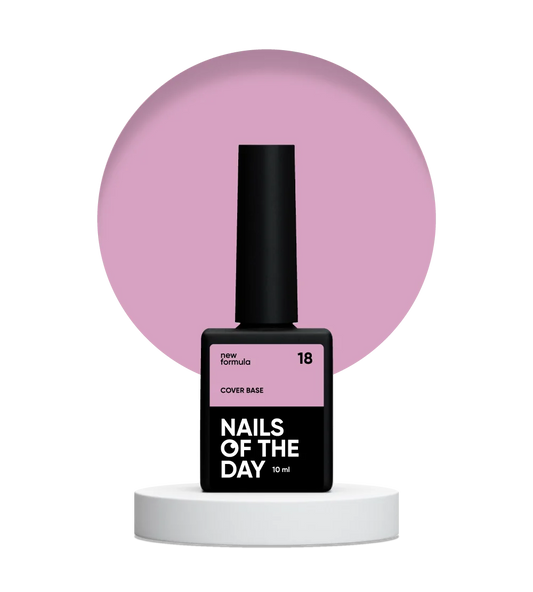 Nailsoftheday Base de cobertura NUEVA Fórmula 18 — capa base de camuflaje rosa para uñas, 10 ml