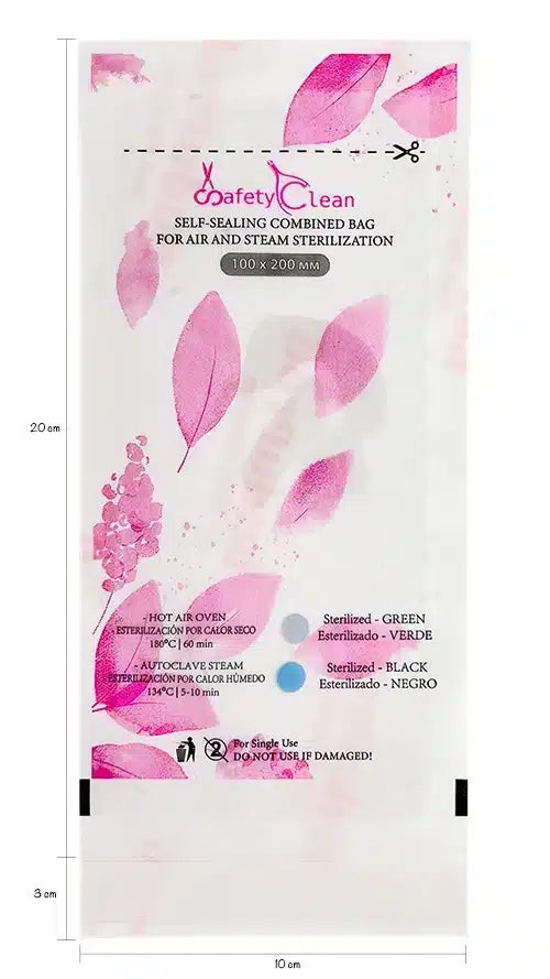 Bolsas de Esterilización 100 x 200, Combinadas – Transparentes. Doble Indicador, 100 uds.