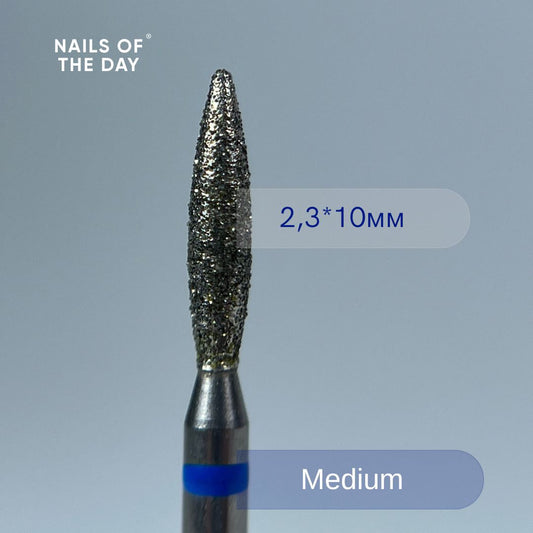 Fresa Nailsoftheday Flame — fresa de llama de diamante azul, 2,3*10 mm