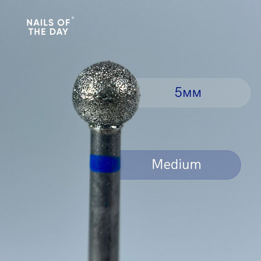 Fresa Nailsoftheday Bola - fresa de bolas de diamante azul, 5*4,8 mm.