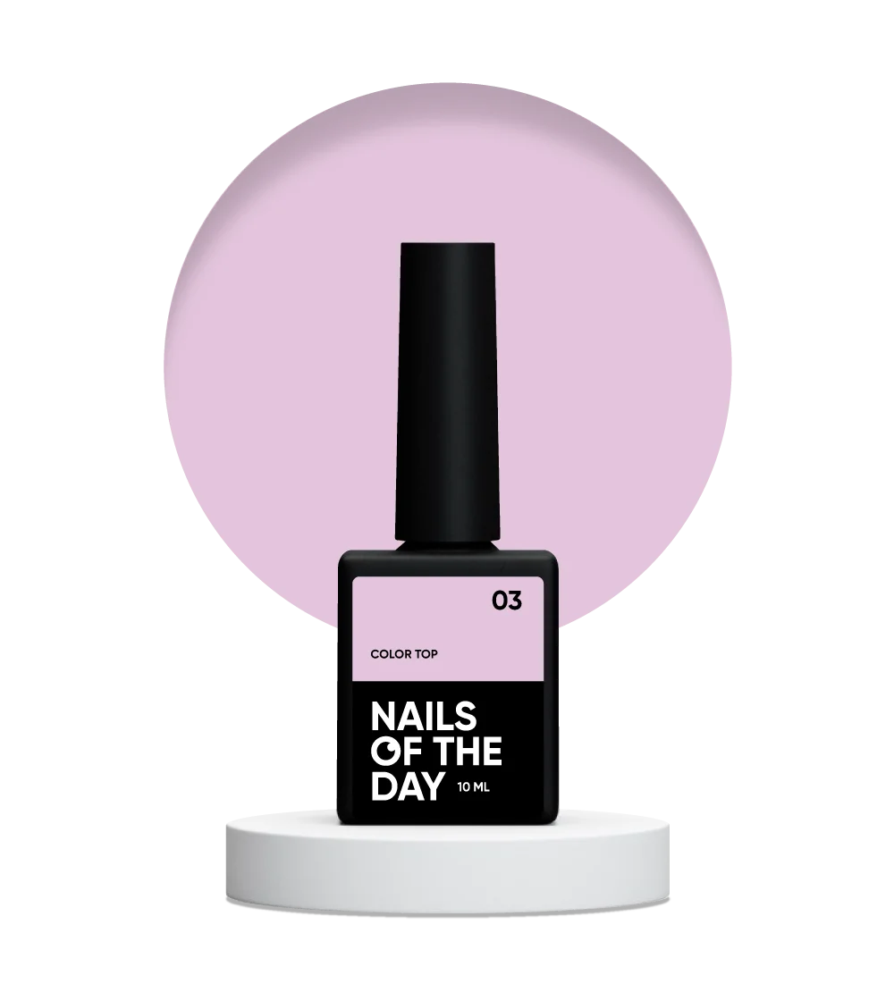 NAILSOFTHEDAY Color top 03 — top rosa polvoriento sin capa pegajosa para uñas, 10 ml