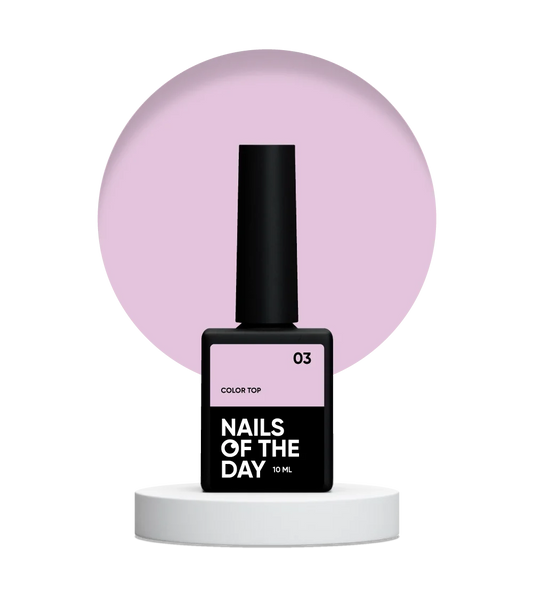 NAILSOFTHEDAY Color top 03 — top rosa polvoriento sin capa pegajosa para uñas, 10 ml