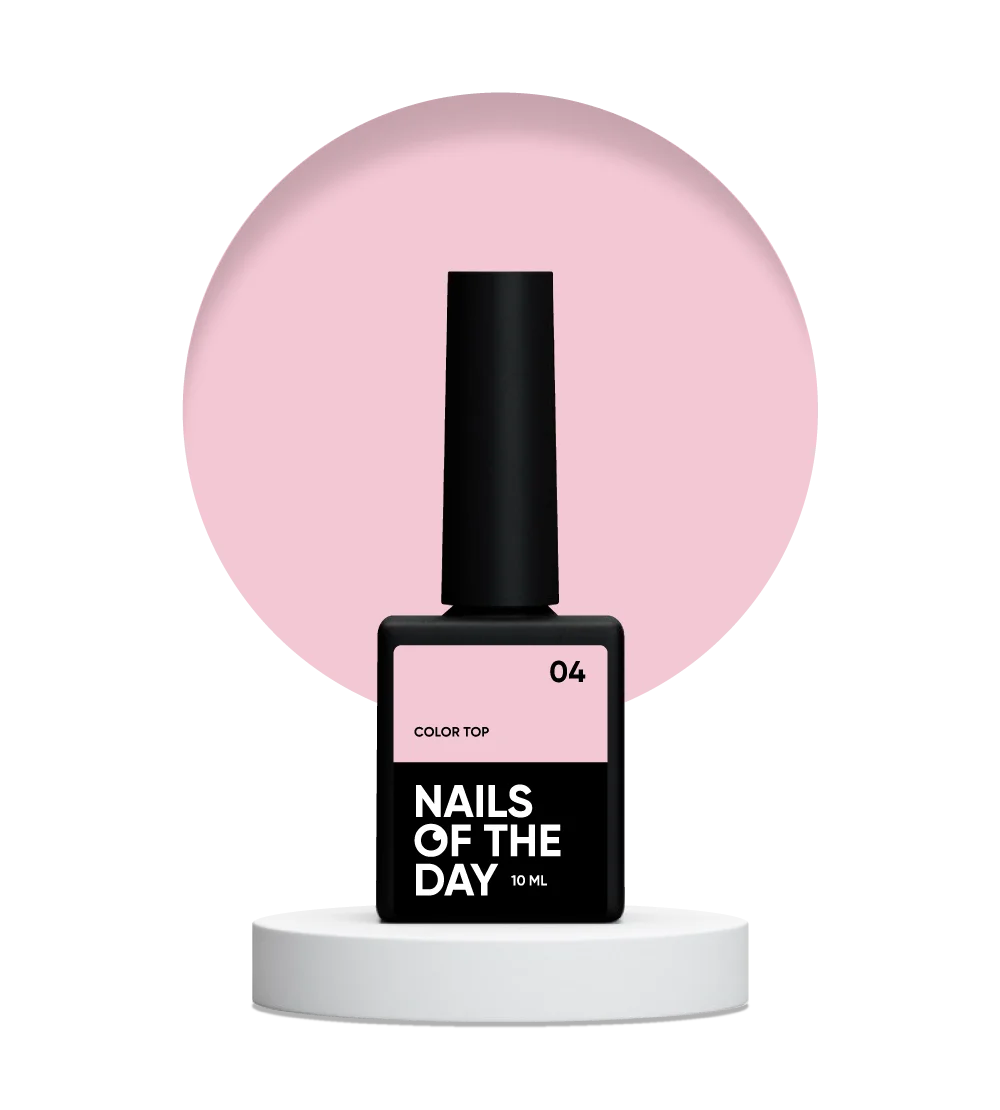 NAILSOFTHEDAY Color top 04 — top beige claro sin capa adhesiva para uñas, 10 ml