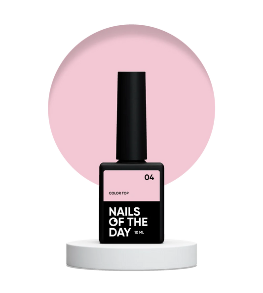 NAILSOFTHEDAY Color top 04 — top beige claro sin capa adhesiva para uñas, 10 ml