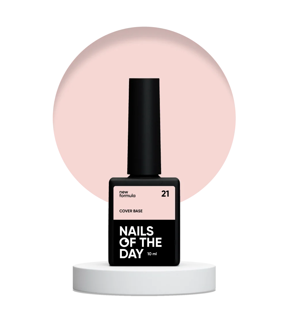 Nailsoftheday Base de cobertura NUEVA Fórmula 21: capa base delicada de camuflaje de albaricoque para uñas, 10 ml