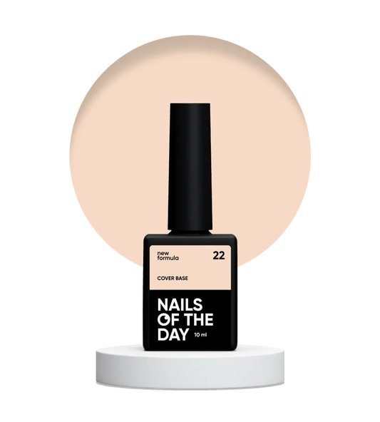 Nailsoftheday Cover base NUEVA Fórmula 22: capa base suave de camuflaje melocotón para uñas, 10 ml