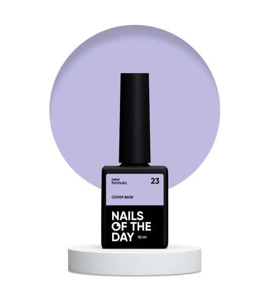 Nailsoftheday Base de cobertura NUEVA Fórmula 23 — capa base de camuflaje violeta para uñas, 10 ml