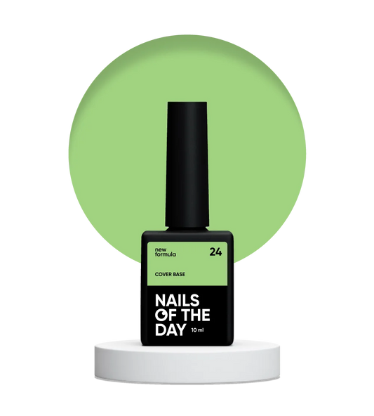Nailsoftheday Base de cobertura NUEVA Fórmula 24 — capa base de camuflaje verde para uñas, 10 ml