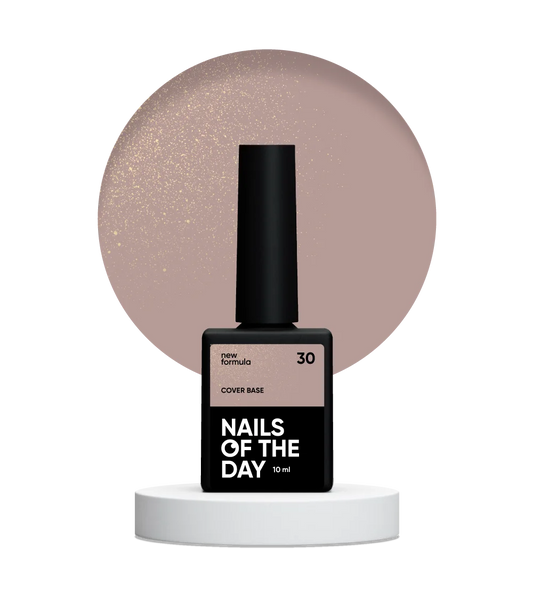 Nailsoftheday Base de cobertura NUEVA Fórmula 30: nude natural con brillo dorado, nude cálido con tinte dorado, capa base de camuflaje para uñas, 10 ml