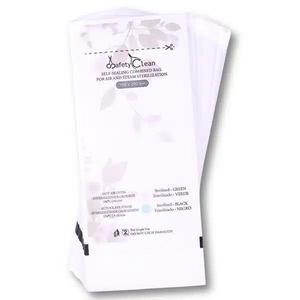 Bolsas de Esterilización 100 x 200, Beige Combinadas – Transparentes. Doble Indicador, 100 uds.