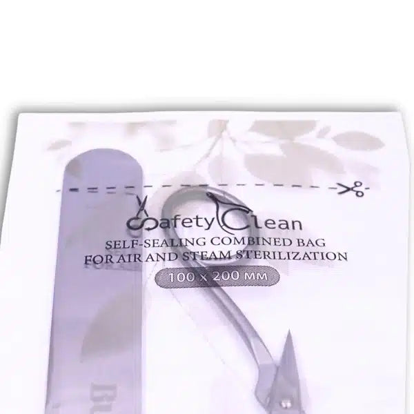 Bolsas de Esterilización 100 x 200, Beige Combinadas – Transparentes. Doble Indicador, 100 uds.