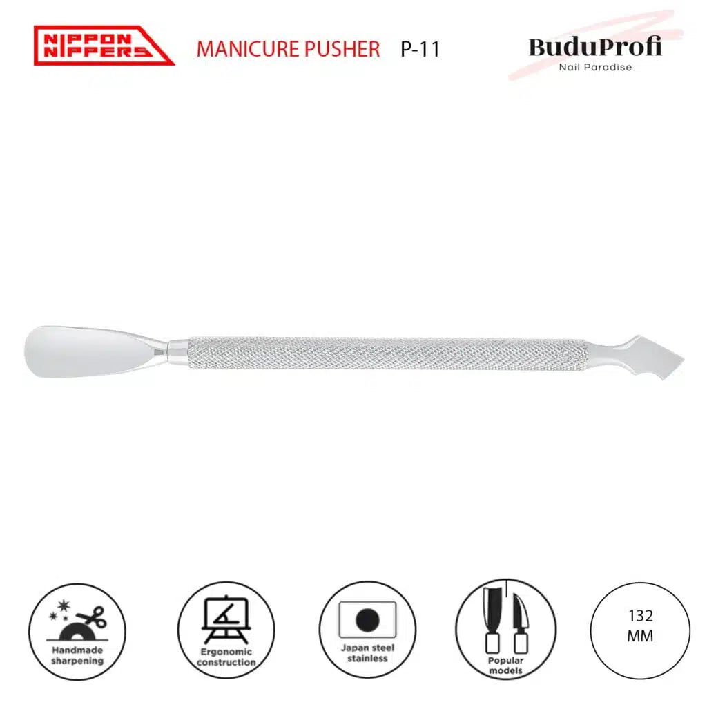 Nippon Nippers Empujador de Cutícula, Espátula y Hacha, P-11