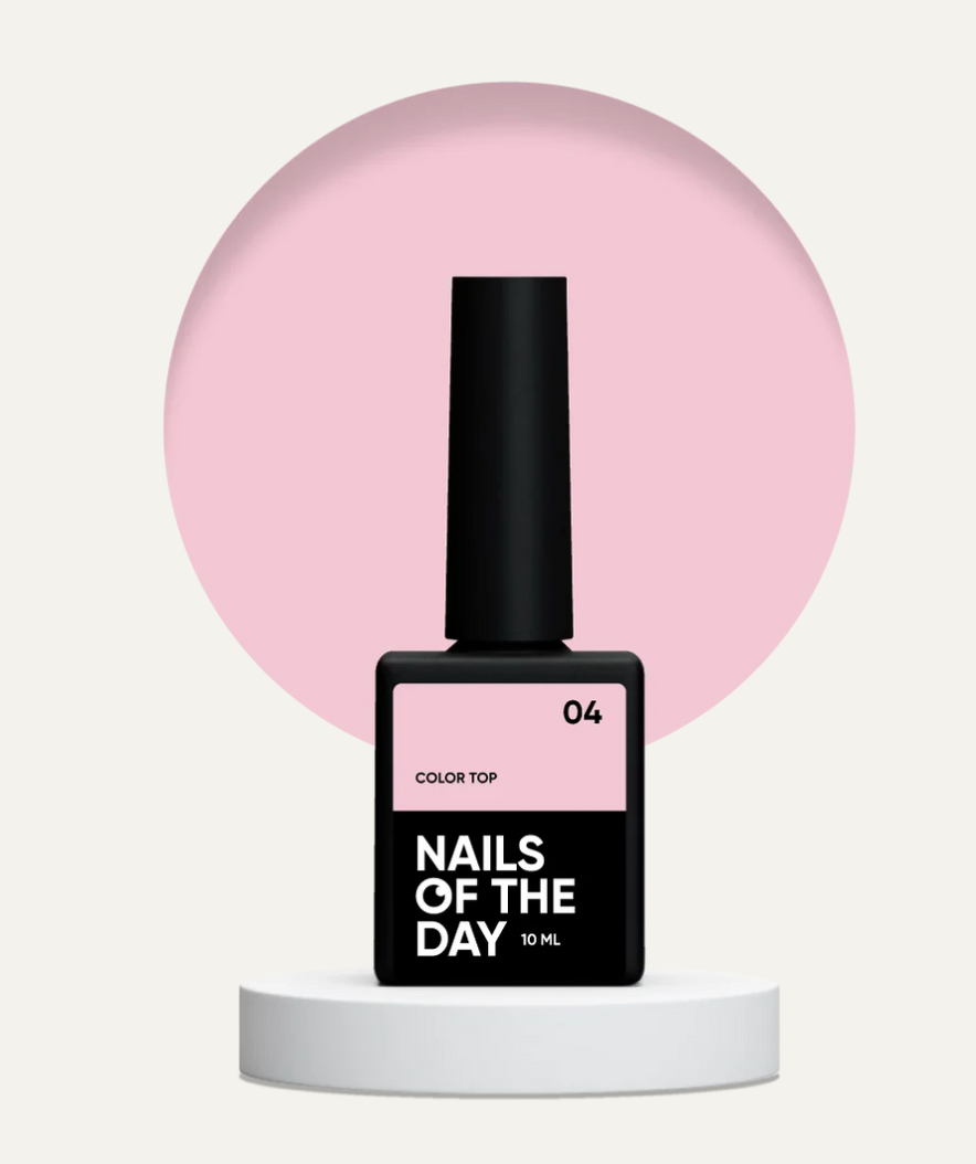 NAILSOFTHEDAY Color Top 04 — top beige claro sin capa pegajosa para uñas, 10 ml.