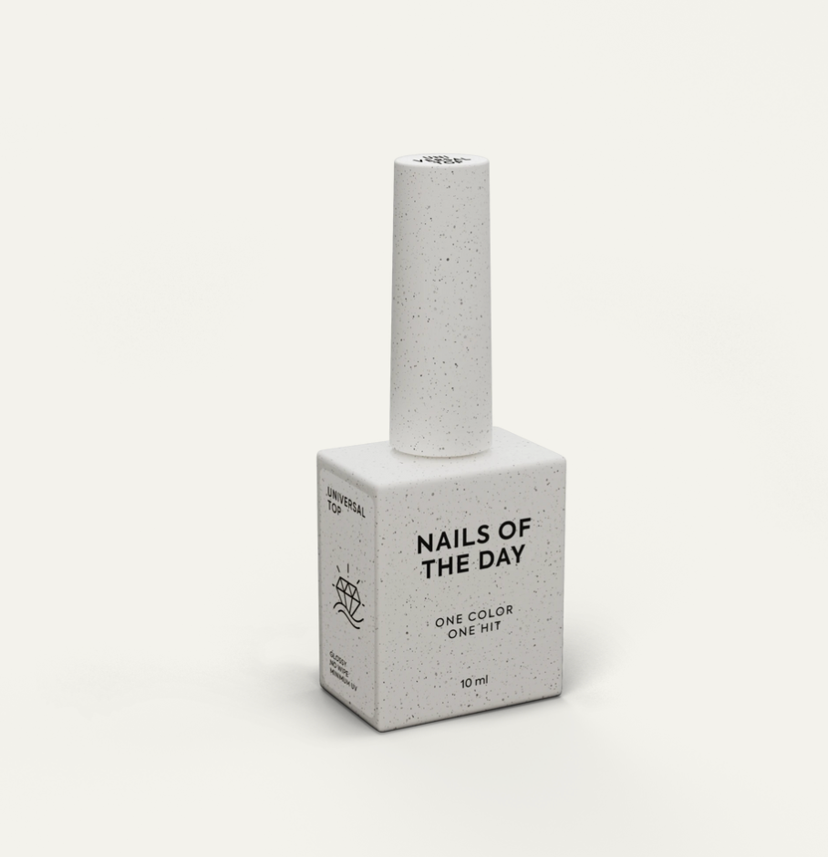 NAILSOFTHEDAY Universal Top — top coat brillante sin capa pegajosa con filtros UV mínimos, 10 ml