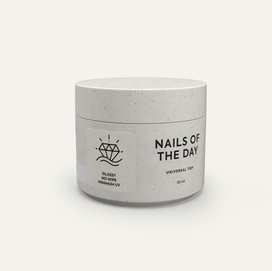 NAILSOFTHEDAY Universal Top - top brillante sin capa pegajosa y con filtros UV, 30 ml