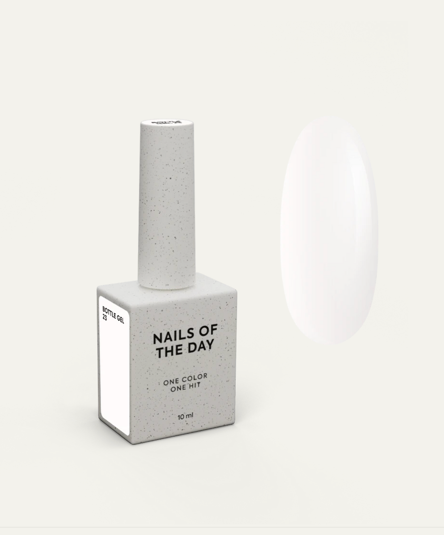 NAILSOFTHEDAY Bottle Gel 23 – gel ultraresistente lechoso para el refuerzo de uñas, 10 ml