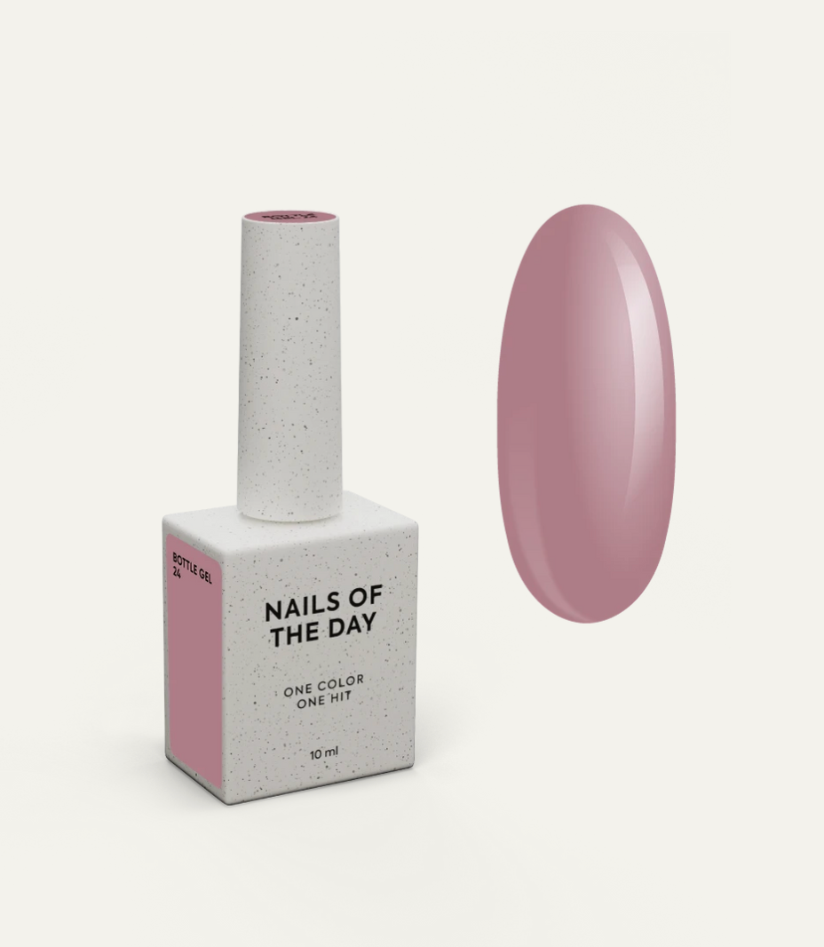NAILSOFTHEDAY Bottle Gel 24 – gel ultraresistente nude para el refuerzo de uñas, 10 ml