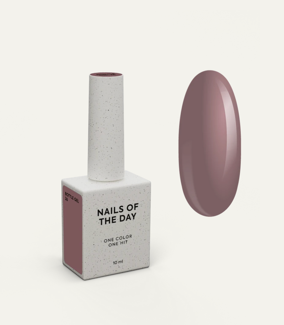 NAILSOFTHEDAY Bottle Gel 26 – gel ultraresistente beige cálido para el refuerzo de uñas, 10 ml