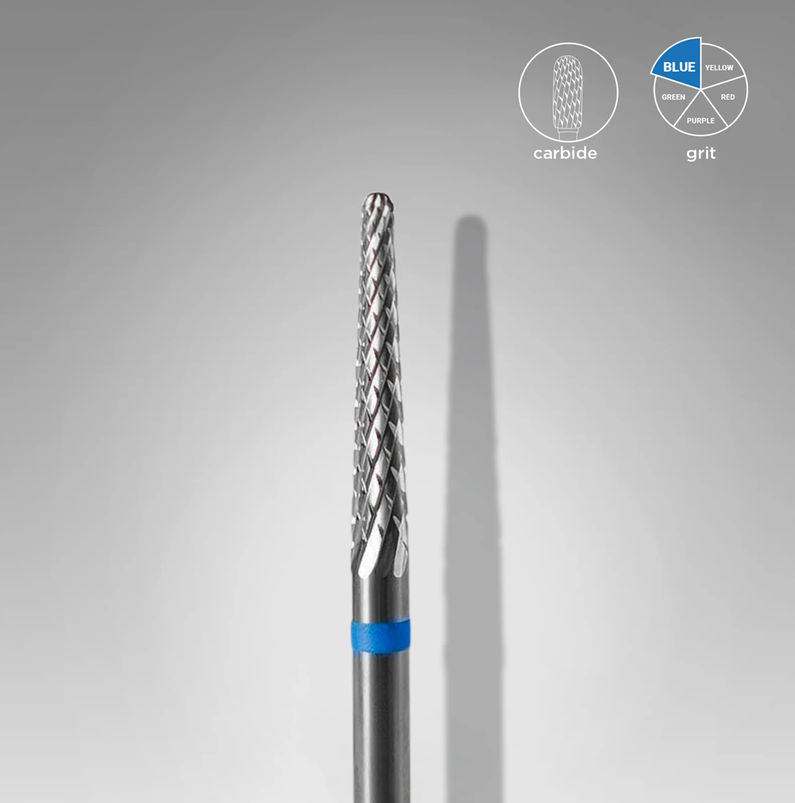 Fresa de carburo tipo cono azul EXPERT, diámetro de la cabeza: 2,3 mm / parte de trabajo: 14 mm