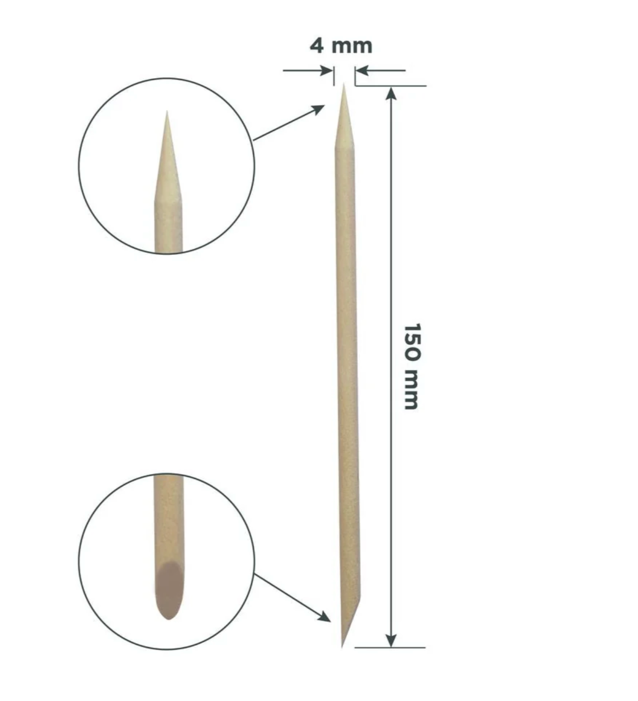 STALEKS EXPERT Palito de naranjo de madera, 150 mm (100 uds.)