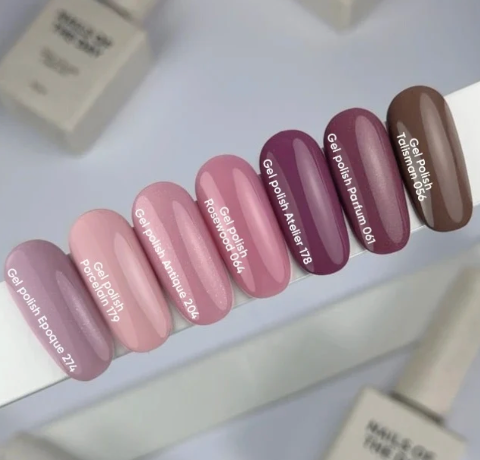 NAILSOFTHEDAY Gel Polish Rosewood 064 — esmalte semipermanente rosa empolvado con cobertura en una sola capa, 10 ml