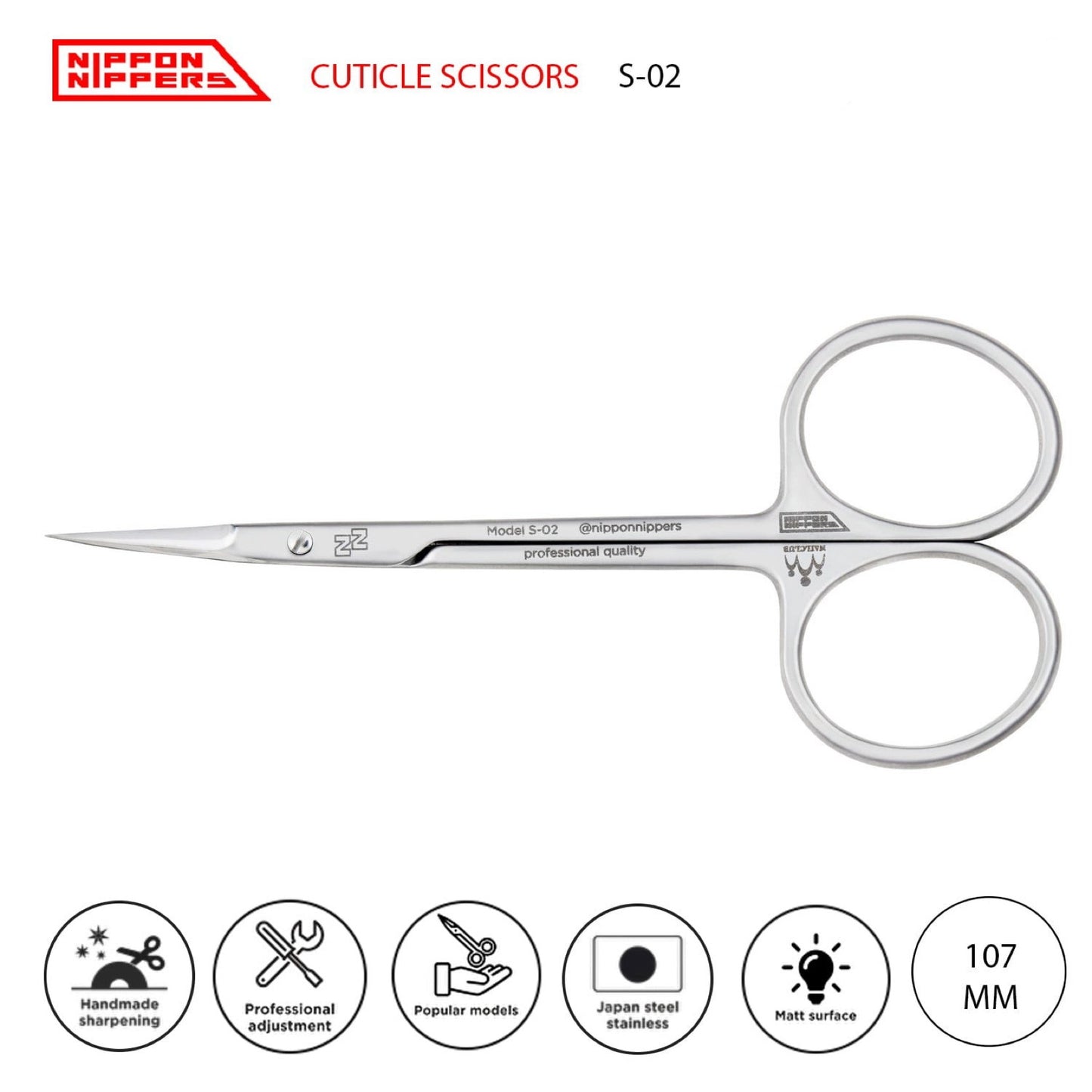 Nippon Nippers Tijeras. Serie 2. 107 mm. Mangos Rectos S-02