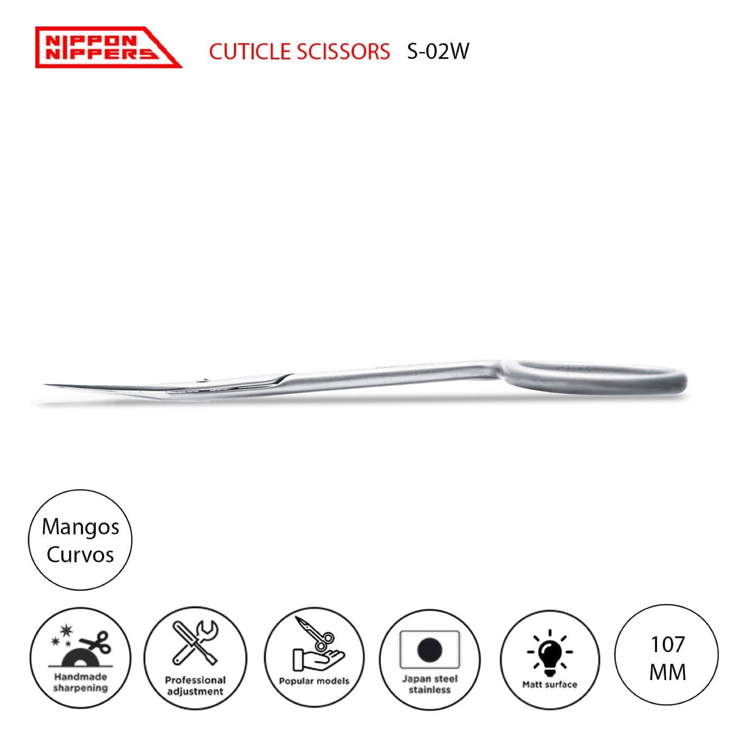 Nippon Nippers Tijeras. Serie 2. 107 mm. Mangos Curvos S-02W