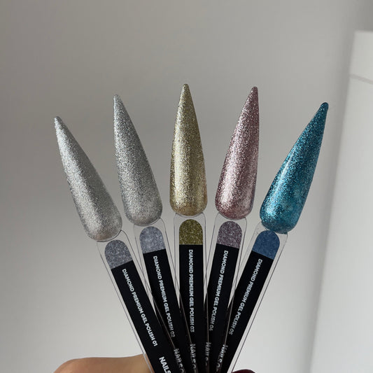 NAILSOFTHENIGHT Diamond Premium gel – esmalte en gel 04 — esmalte en gel rosa dorado con esmalte metálico fino, 5 ml