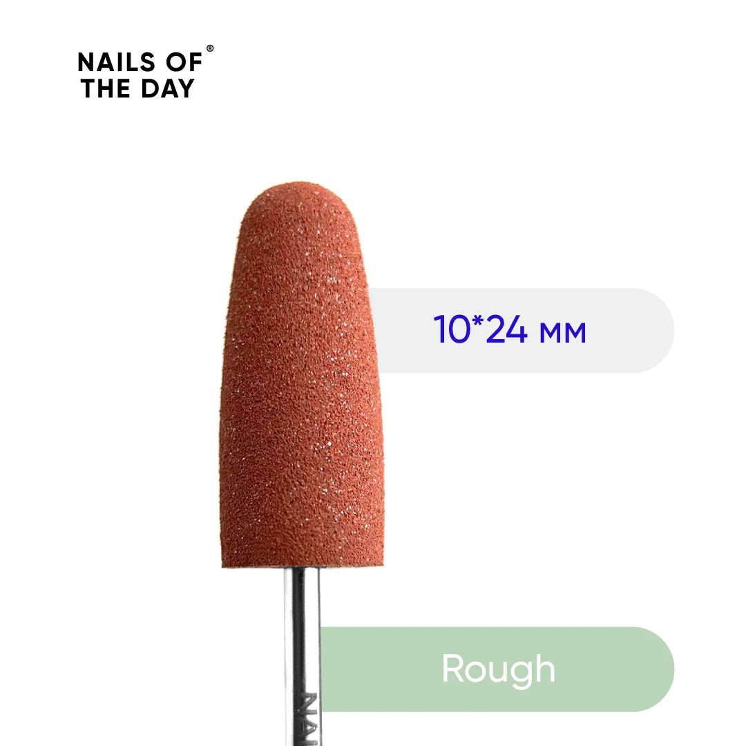 NAILSOFTHEDAY Broca de silicona, rugosa — pulidora de marca, dura, 10*24 mm