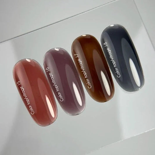 NAILSOFTHEDAY Color Top/Vitrage 15 — vitral marrón translúcido, 10 ml