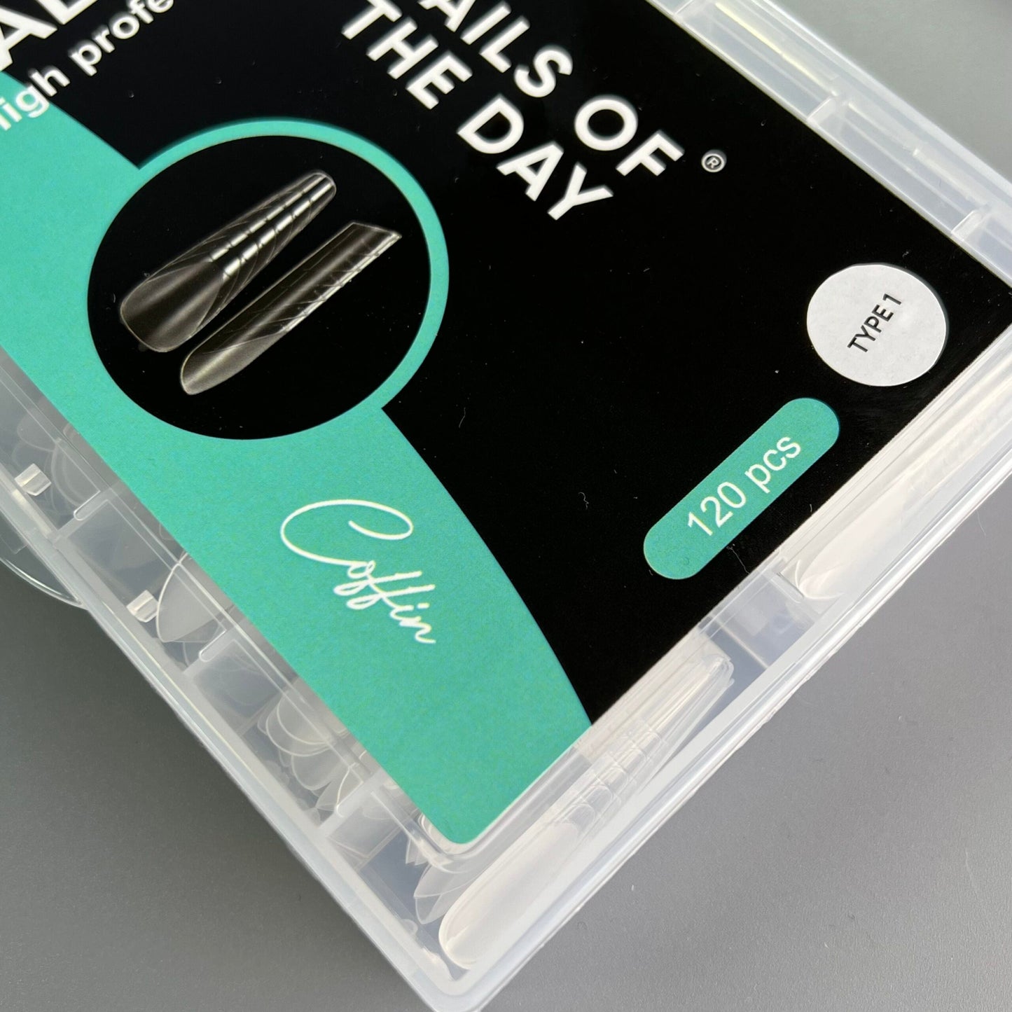 NAILSOFTHEDAY Ataúd de forma dual (Tipo 1) — formas superiores de almendra moderna para uñas, 120 piezas