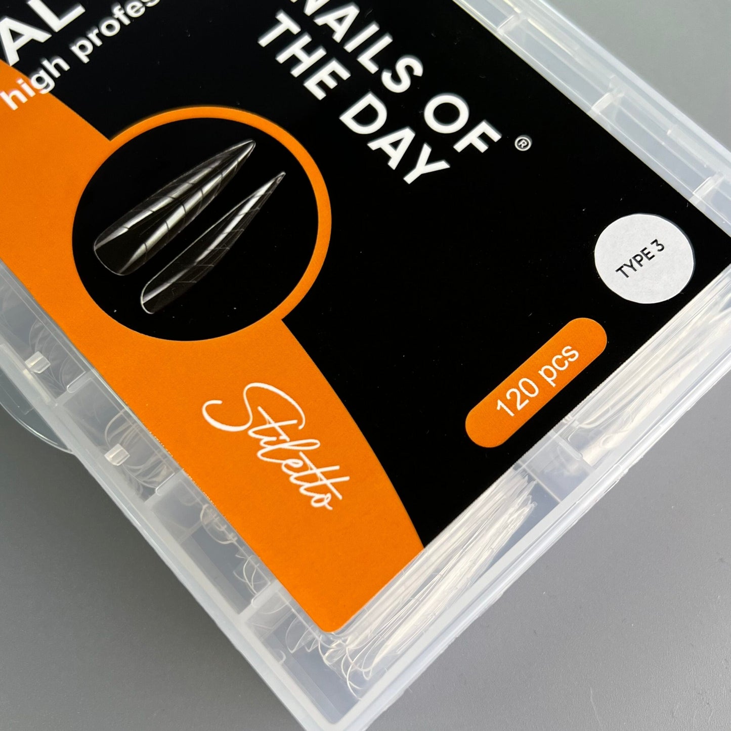 NAILSOFTHEDAY Dual Form Stiletto (Tipo 3) — formas superiores de stiletto/almendra para uñas, 120 piezas
