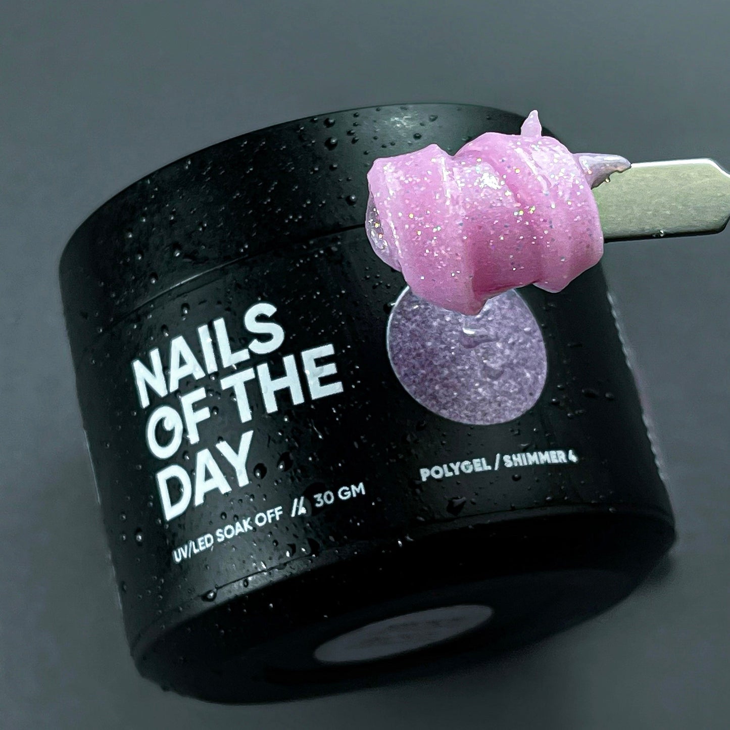 NAILSOFTHEDAY Polygel shimmer 04: poligel rosa con brillo de grano fino, 30 g