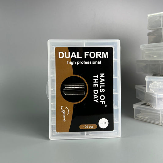 NAILSOFTHEDAY Cuadrado de forma dual (tipo 6): cuadrado arqueado de forma superior para corrección/extensión parcial de uñas, 120 piezas