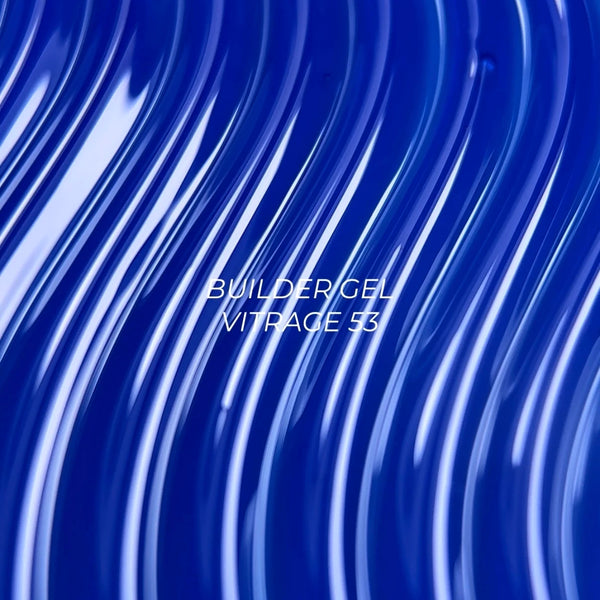 NAILSOFTHEDAY Builder gel 53 Vitrage — gel constructor vitral azul para extensión de uñas, 15 ml