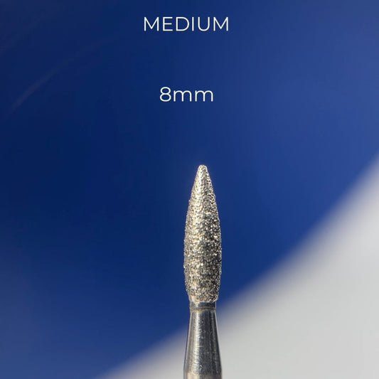 Fresa Nailsoftheday Flame — fresa de llama de diamante azul, 2,1*8 mm