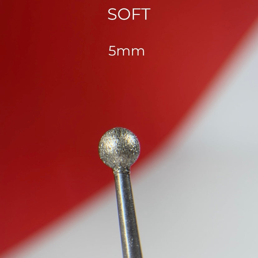 Fresa Nailsoftheday Bola - fresa de bolas de diamante roja, 5*4,8 mm.