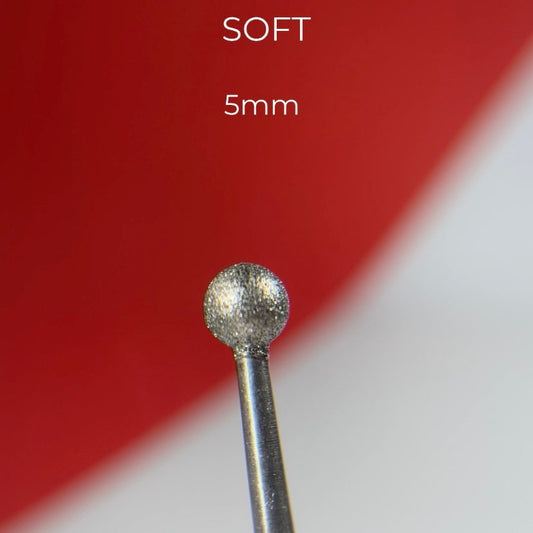 Fresa Nailsoftheday Bola - fresa de bolas de diamante roja, 5*4,8 mm.