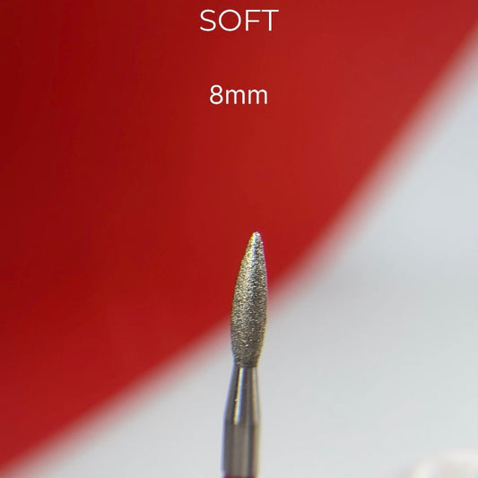 Fresa Nailsoftheday Flame - fresa de diamante rojo, 2,1*8 mm