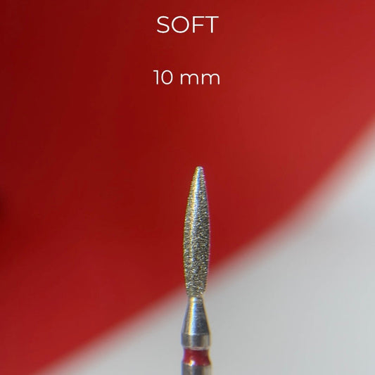 Fresa Nailsoftheday Flame - fresa de llama de diamante rojo, 2,3*10 mm