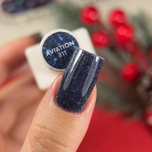 NAILSOFTHEDAY Gel Polish Aviation — esmalte semipermanente azul-gris reflectante, 10 ml