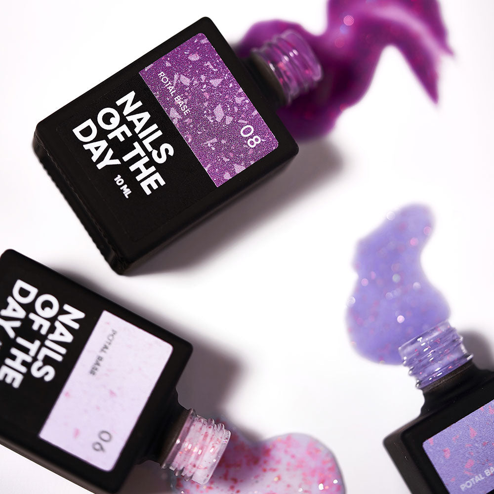 NAILSOFTHEDAY Potal base 07 - base violeta con potal de cobre, 10 ml