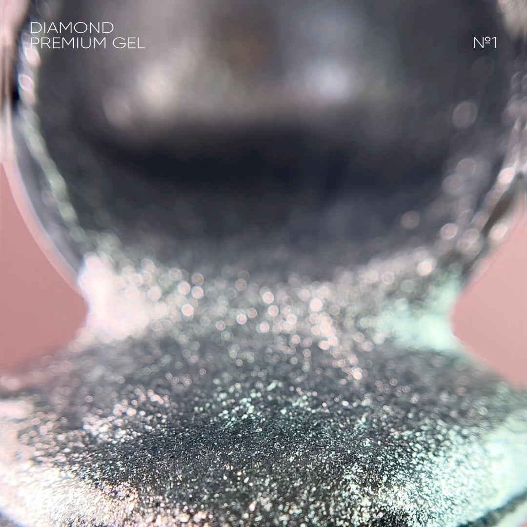 NAILSOFTHENIGHT Diamond Premium gel - esmalte en gel 01 — esmalte en gel plateado con esmalte de uñas metálico fino, 5 ml