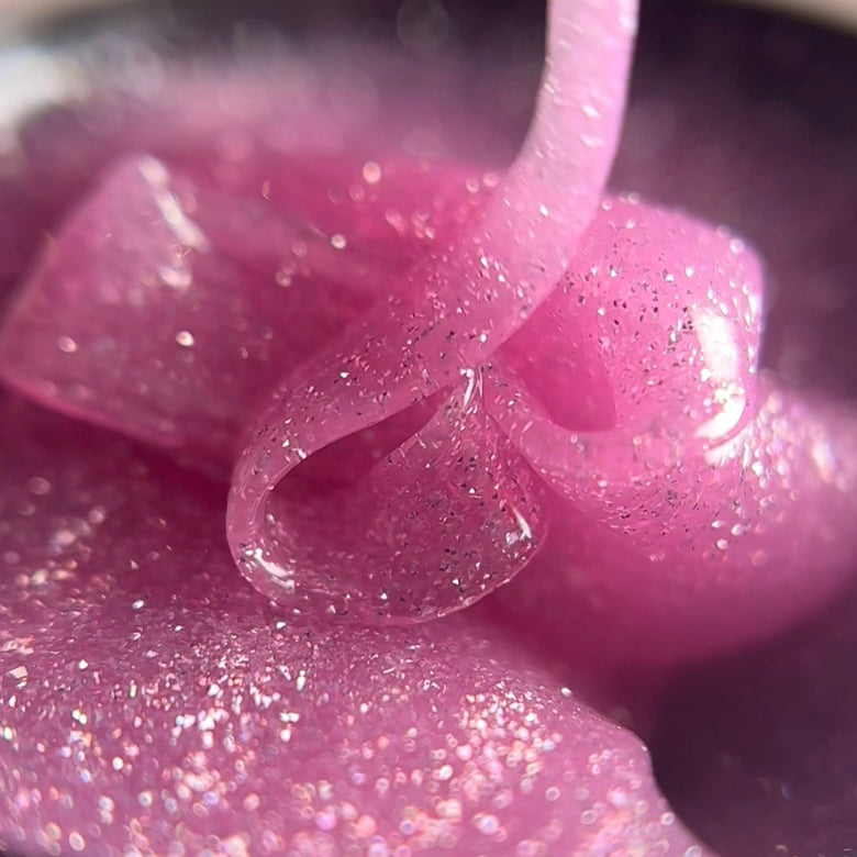 NAILSOFTHENIGHT Sparkle builder gel 04 — gel de construcción reflectante rosa, 15 ml